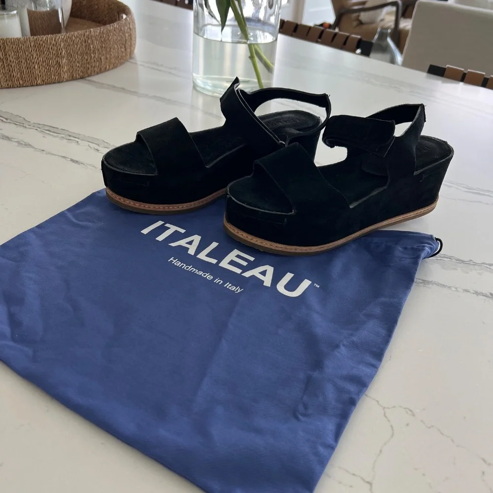Italeau - Women's Suede Platform Shoes - Sz 38 - Picture 3 of 5